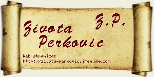 Života Perković vizit kartica